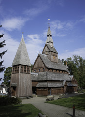 old stave church totally from wood in germany