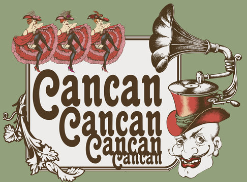 Vector illustration of a cancan dancer