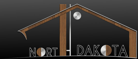 North Dakota con profilo edificio metallo e legno