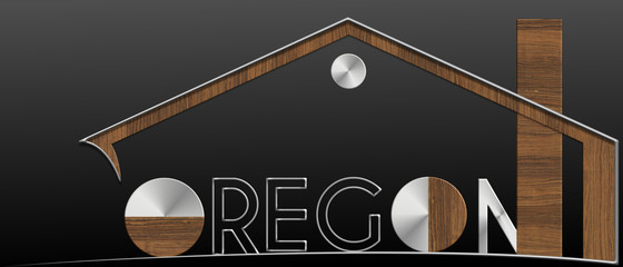 Oregon con profilo edificio metallo e legno