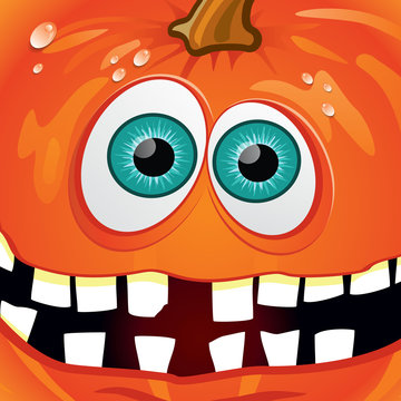 Halloween Pumpkin with Broken Teeth