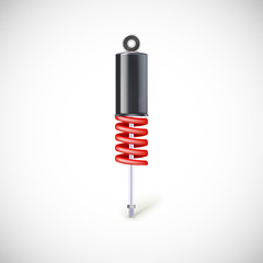 Car shock absorber and spring.