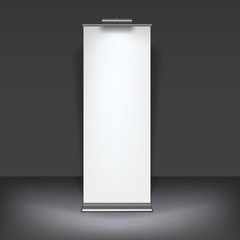 Blank roll up banner display