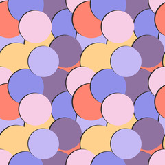 Abstract seamless pattern with colored circles and shadow
