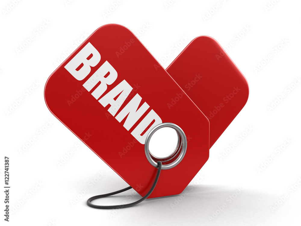 Poster label with brand. image with clipping path