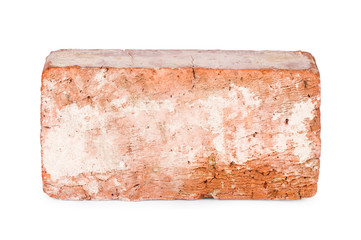 Old red brick isolated