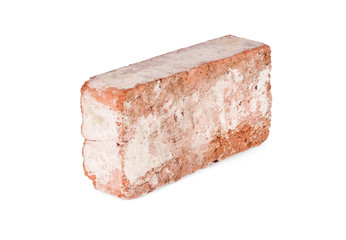 Old red brick isolated
