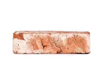 Old red brick isolated
