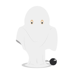 Cartoon illustration of a funny ghost for children