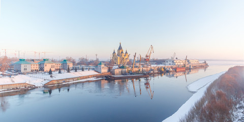 Naklejka premium Нижегородская стрелка в оттепель, Россия
