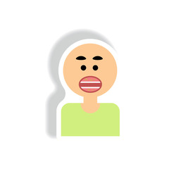 Vector paper sticker various symptoms of AIDS on the human