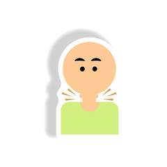 Vector paper sticker various symptoms of AIDS on the human