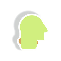 Vector paper sticker various symptoms of Zika on the human