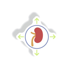 Vector paper sticker various symptoms of Malaria on the bodies