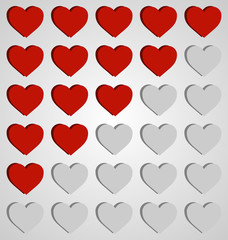 Set of hearts icons