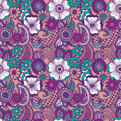 Paisley seamless colorful pattern