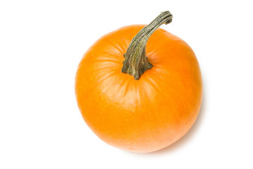 Fresh orange pumpkin on white background
