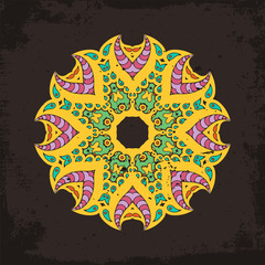 Vector mandala. Mehndi lace tattoo. Oriental weave.