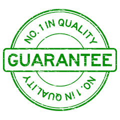 Grunge green number one in quality guarantee rubber stamp