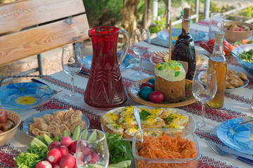 Holiday easter table in Ukraine