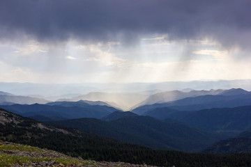 Rain and clouds in the mountains