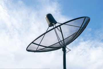 satellite dish with blue sky