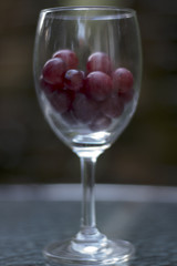 red grape in wine glass