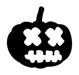 scary, pumpkin face vector symbol icon design