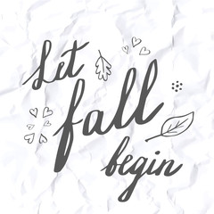 Autumn hand lettering and calligraphy design