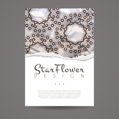 Vector design templates. Business card with floral circle ornament. Mandala style.