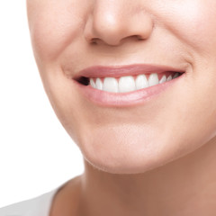 Obraz premium Beautiful wide smile of young woman.