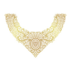 Golden neck print vector floral design for fashion
