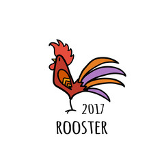 Rooster Logo template. 2017 vector illustration.