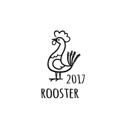 Rooster Logo template. 2017 vector illustration.