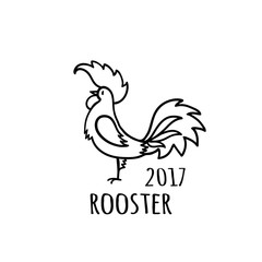 Rooster Logo template. 2017 vector illustration.