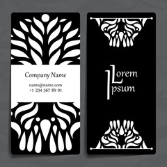 Set of vector design templates. Business card with circle ornament.