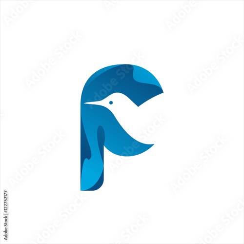 p letter bird logo