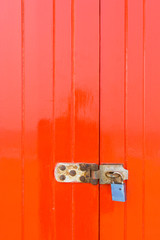 Red Painted Wooden Door