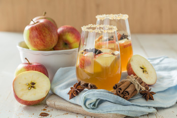 Apple cider with cinnamon and anise