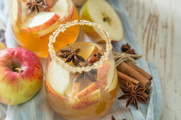 Apple cider with cinnamon and anise