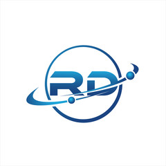 Fototapeta premium orbit letter R,D logo