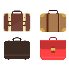 Travel bag vector set.