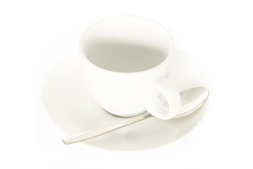 empty espresso cup on white