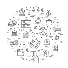 finance concept illustration, line design vector template