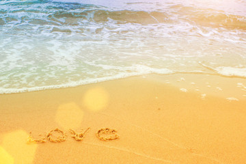 The inscription on the sand. Love.