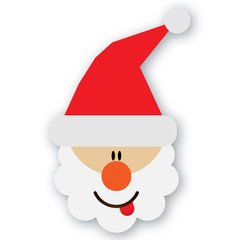 Santa Claus in a Christmas hat on the transparent backgroung  