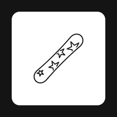 Snowboard icon in simple style isolated on white background. Sport symbol vector illustration
