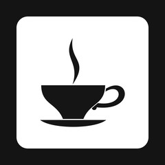 Cup of tea icon in simple style isolated on white background. Drink symbol vector illustration