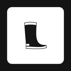 Rubber boots icon in simple style isolated on white background. Wear symbol vector illustration