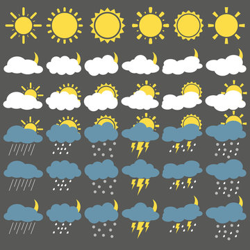 The icon set of a weather